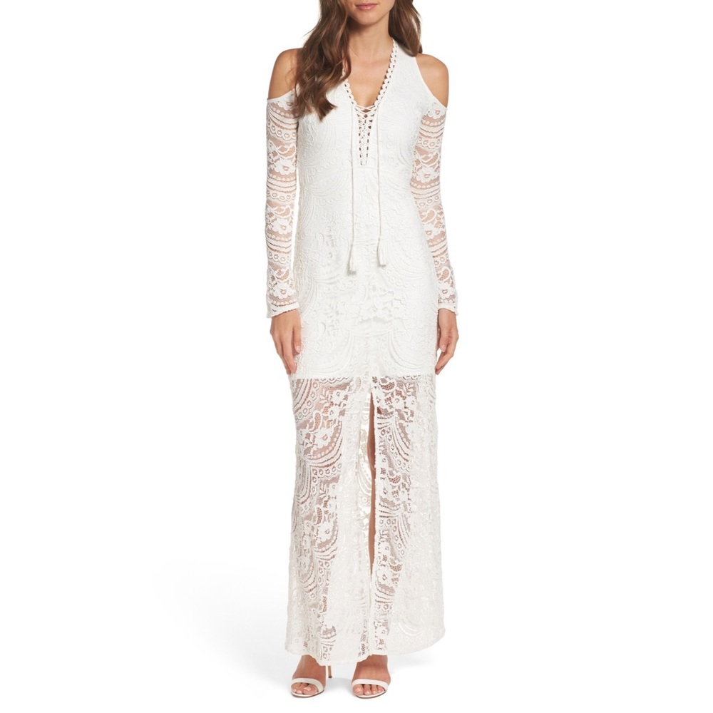 Anthropologie Foxiedox Gown Lace-Up Cold Shoulder